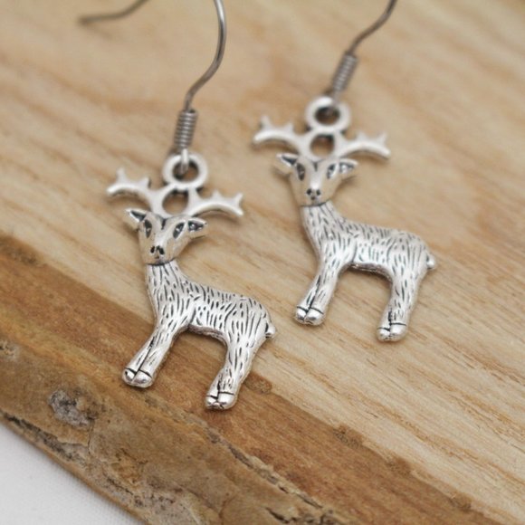 Reindeer Charm Earrings - Picture 4 of 8